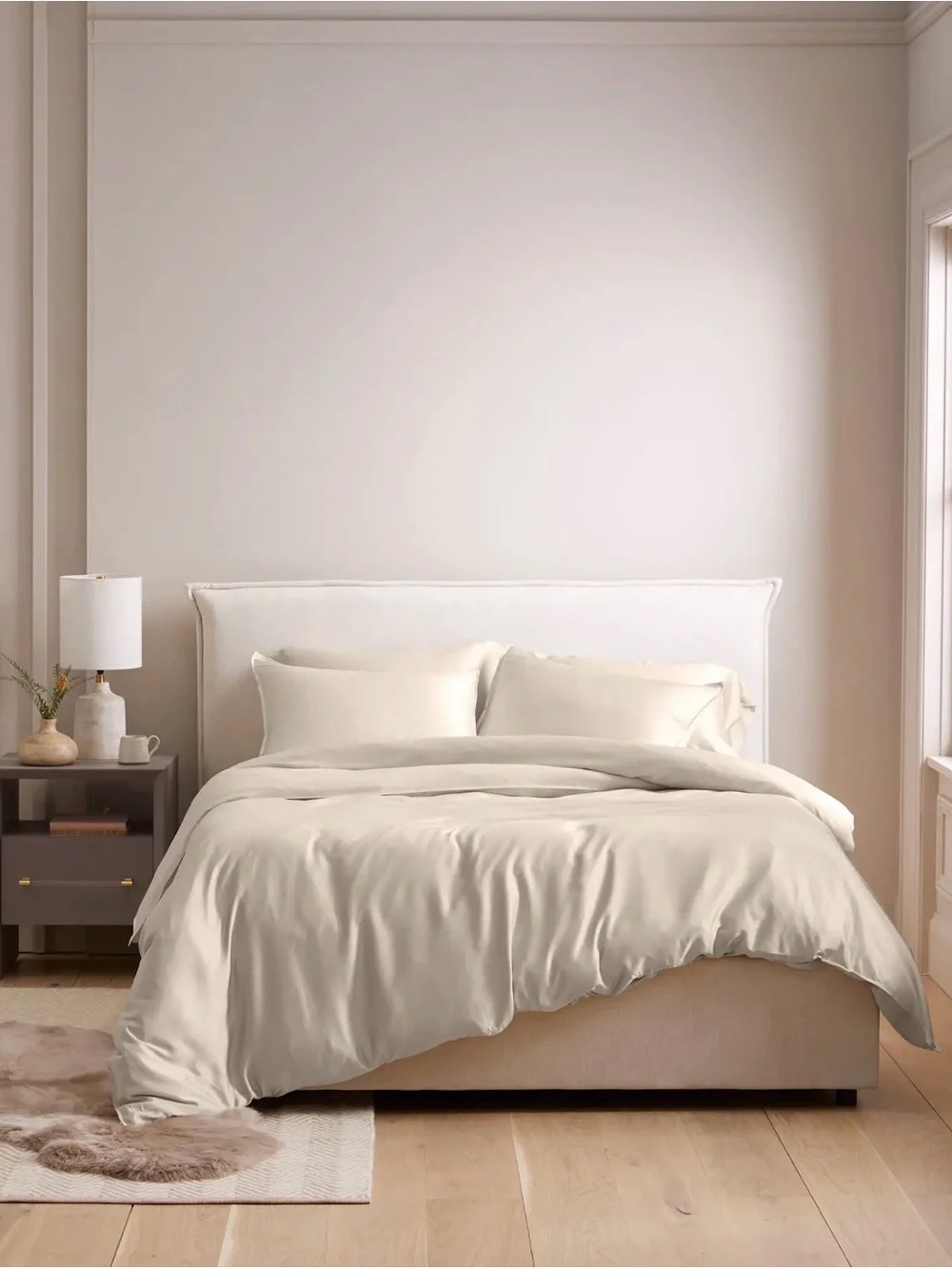 Quince Bamboo Duvet Cover in Sand Full/Queen